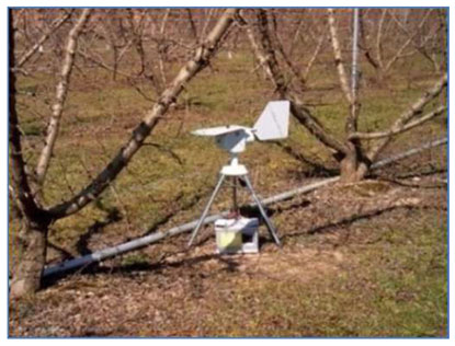 Figure 6: Spores Captador working in a garden of peaches in the Ebro Valley