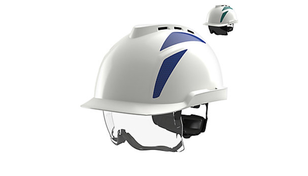 Figura 8: Protector ocular del tipo integral y abatible e izado en el interior del casco