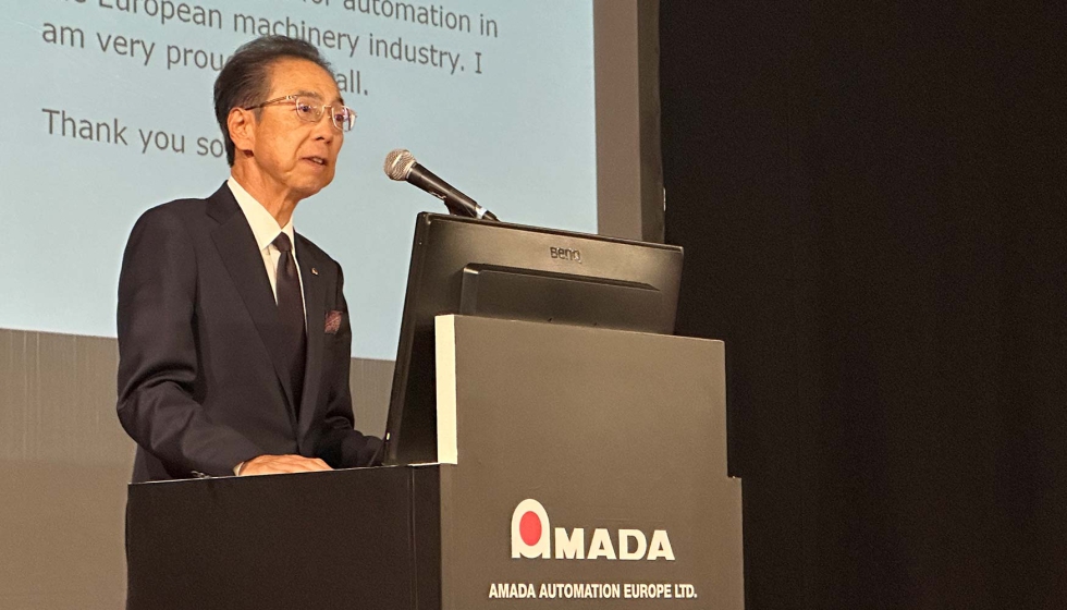 Tsutomu Isobe, presidente del Grupo Amada, durante su intervencin