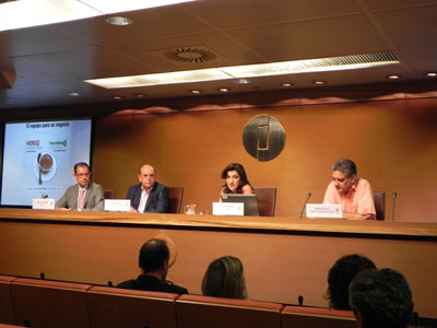 De izquierda a derecha, Juan Jos March, ngel Rojas, Mara Jos Snchez y Manuel Daz
