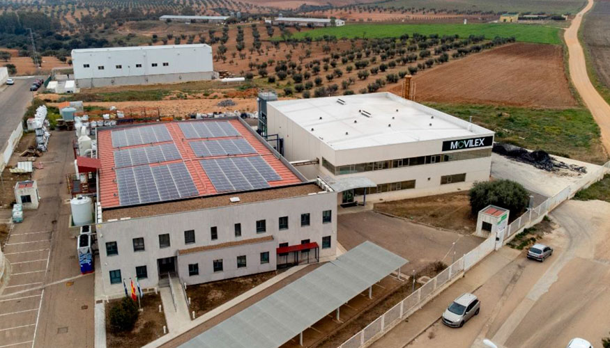 Vista area de la planta de Movilex Fracziona Recycling en Lobn (Badajoz)