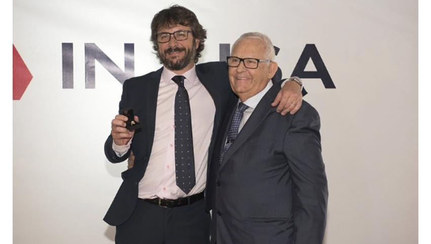 Luis Berbegal, actual director de Injusa, junto a su padre Antonio Luis Berbegal, durante la celebracin del 70 aniversario de la compaa en 2017...