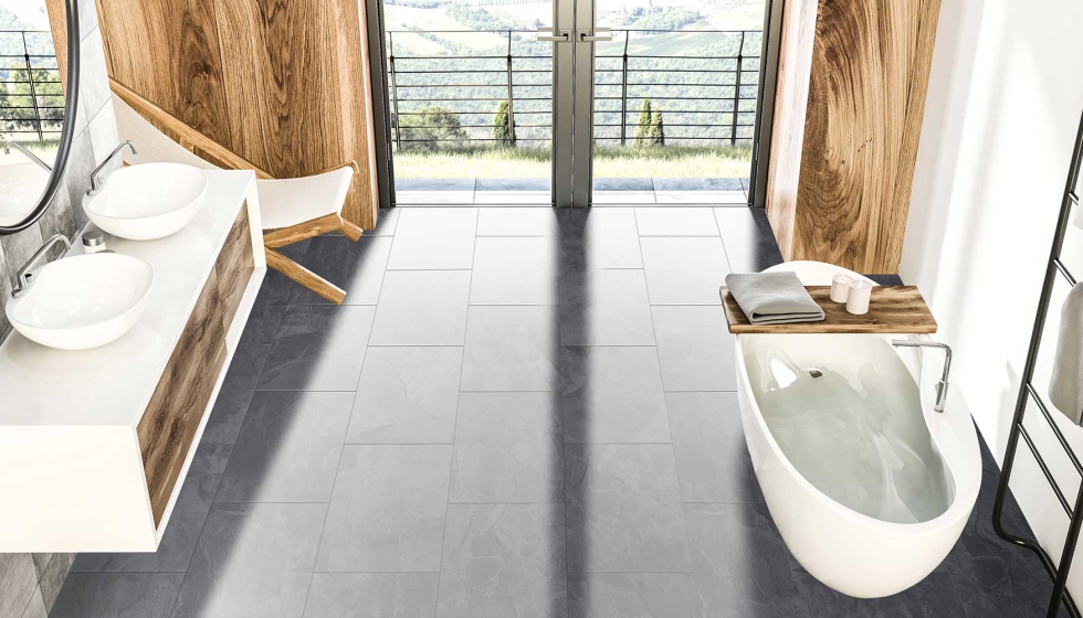 Rocko Flooring es impermeable y adecuado para espacios como baos y cocinas