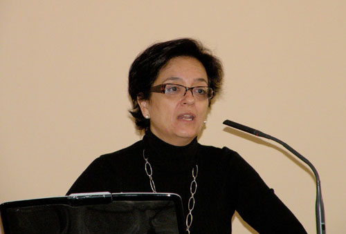 Esperanza Orellana, subdirectora de Productos Ganaderos del MARM, durante la ponencia que imparti en FIMA Ganadera