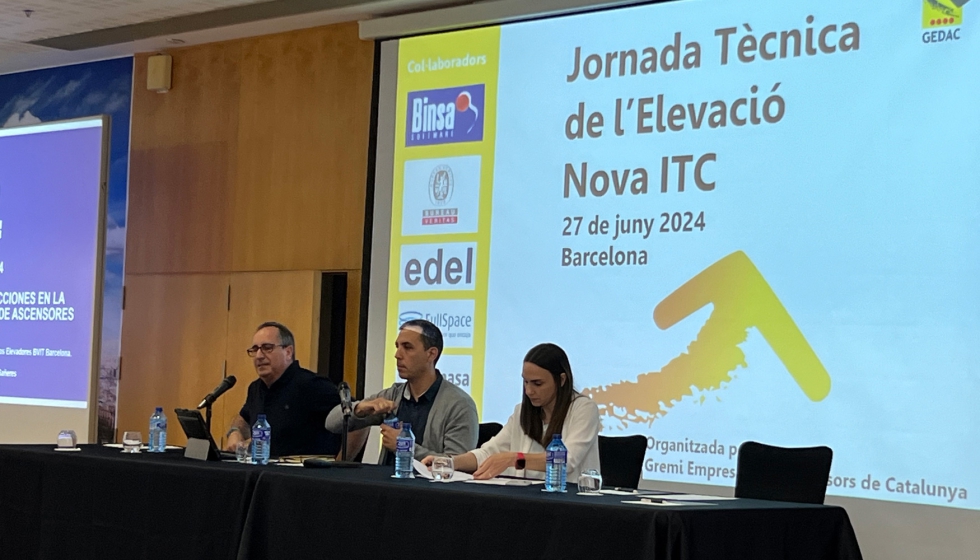 Diego Bernal y Juan Antonio Castro, del departamento de aparatos elevadores de Bureau Veritas Barcelona abordaron las inspecciones en la nueva ITC...