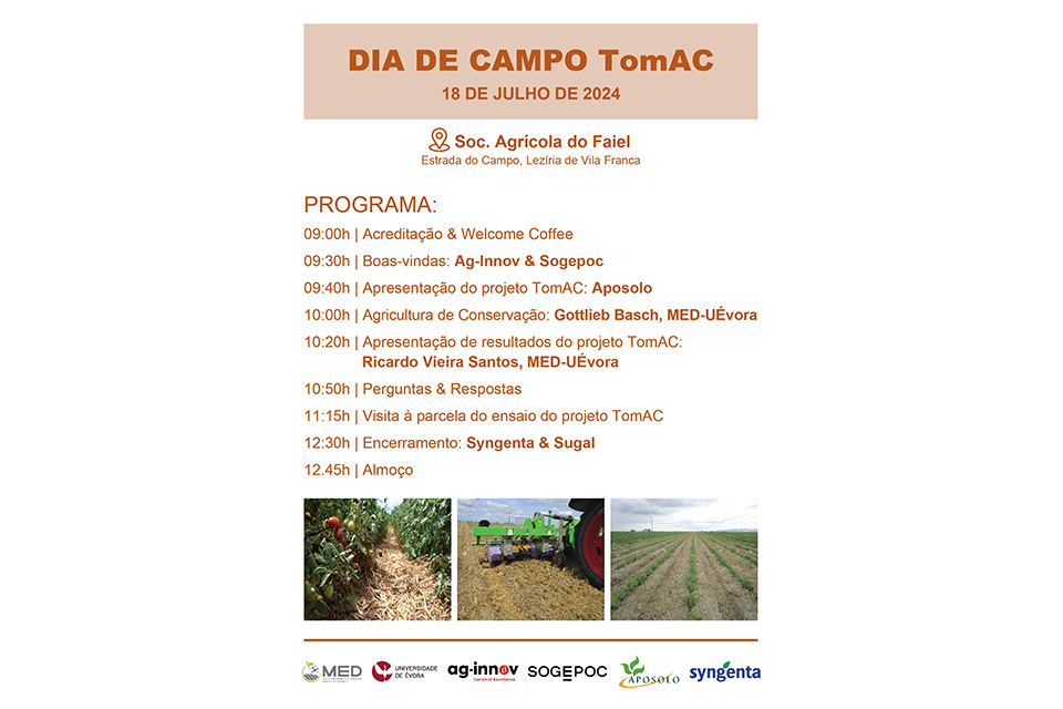 Programa detalhado do dia de campo na Sociedade Agrcola do Faiel, na qual sero apresentados os resultados de um projeto de investigao aplicada...