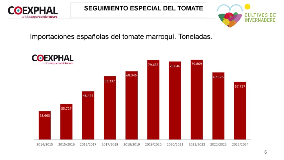 Las importaciones de tomate marroqu han bajado