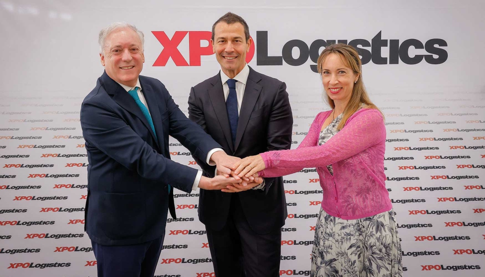 El consejero Octavio Lpez, el director del sur de Europa y Marruecos de XPO Logistics, Massimo Marsili...