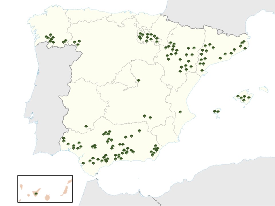 Figura 1: distribucin de las zonas de nueva prospeccin llevada a cabo en el presente estudio