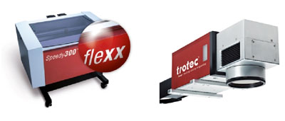 Speedy 300 flexx y lser fibra Promaker, ambos equipos de la marca Trotec