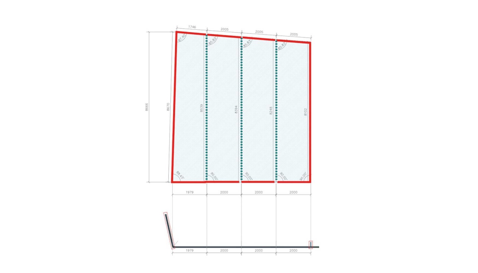 Diagrama de rigidizacin mediante cartela y fachada lateral y fijacin mediante silicona estructural