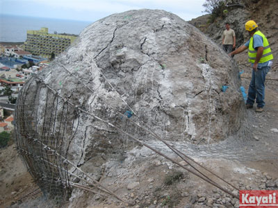 Estado de la roca antes de emplearse el cemento demoledor no explosivo Cras