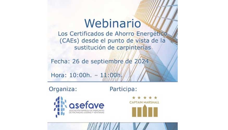 Foto de Webinario de Asefave sobre certificados de ahorro energtico en la sustitucin de carpinteras