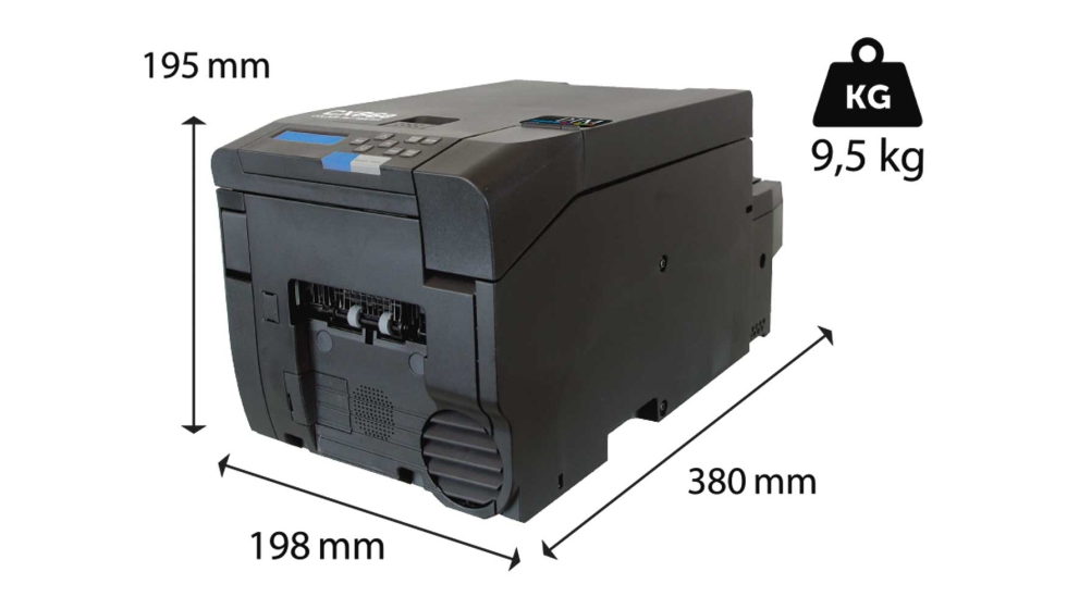 Dimensiones de la impresora CX86e