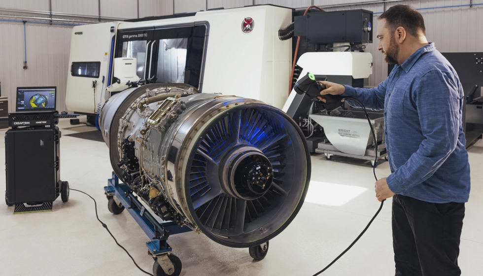 Ejemplo de escaneo de un motor de aviacin con HandySCAN 3D|BLACK