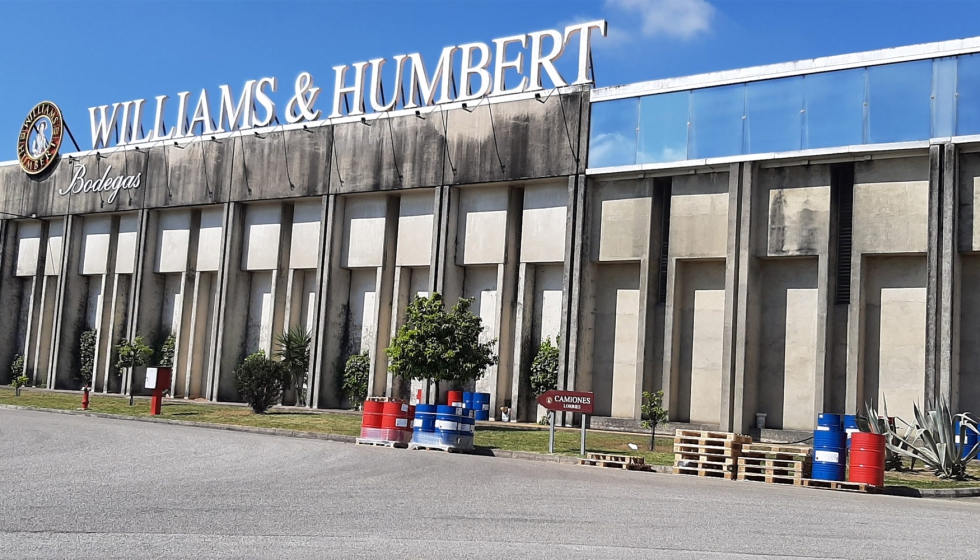 Imagen de la zona de acceso a la bodega Williams & Humbert, situada en Jerez de la Frontera (Cdiz)