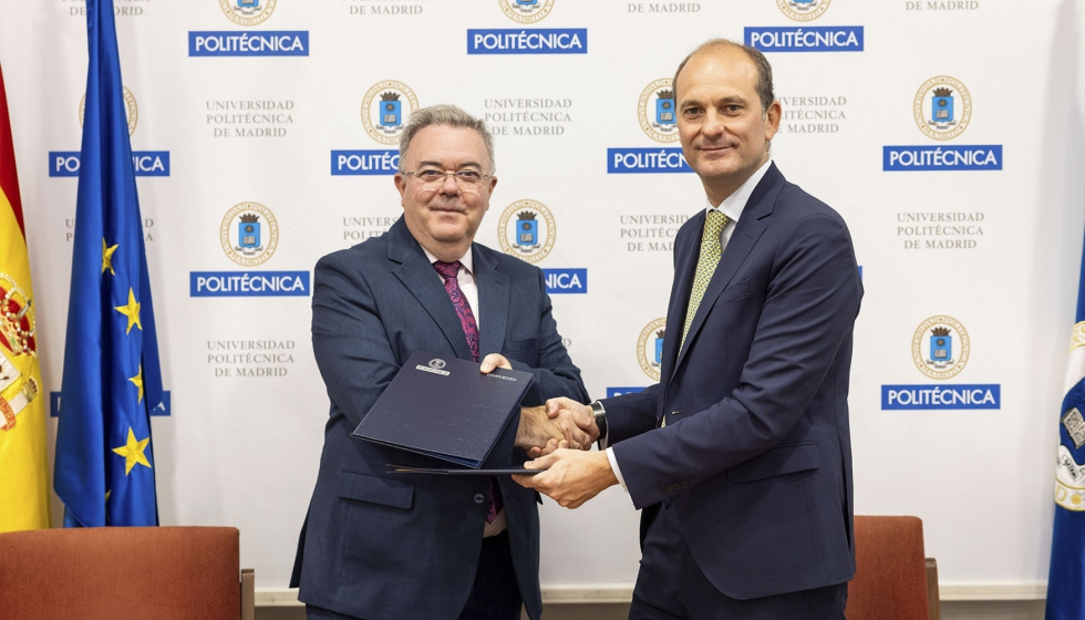 Guillermo Cisneros, rector de la Universidad Politcnica de Madrid (UPM); y Sergio de Andrs Osorio, director general de Agroseguro...