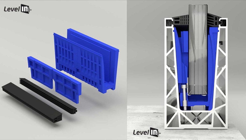 Despiece y detalle del sistema Level In+, de Comenza