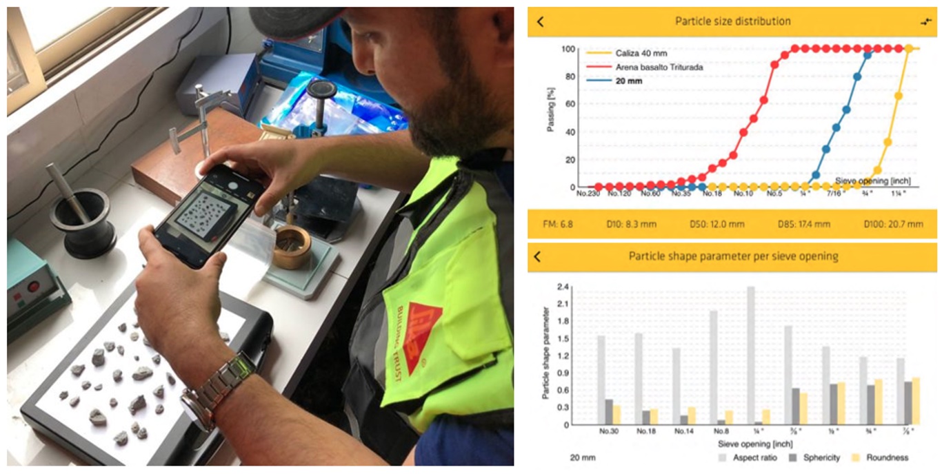 Figura 3: Control de calidad de agregados en hormign con Sika Sand-App...