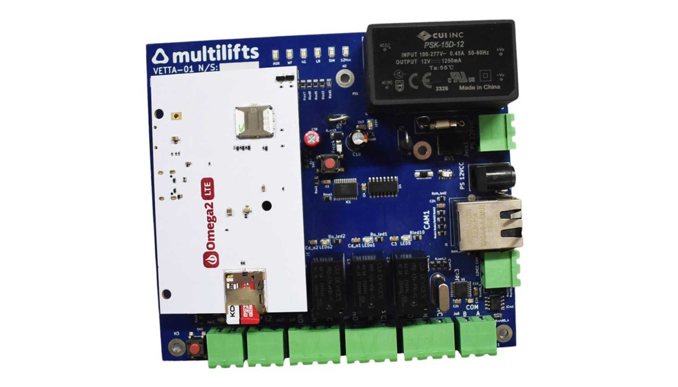 Multilifts ha desarrollado una solucin propia para la monitorizacin de ascensores, la placa electrnica Vetta-01...