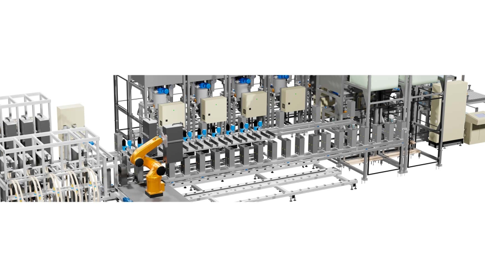 Sistema automático de dosificación para pesar componentes para la producción de neumáticos. Foto: Color Service / SMC... Sistema automático de dosificación para pesar componentes para la producción de neumáticos. Foto: Color Service / SMC...