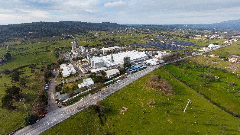 Vista area da fbrica da Selenis em Portalegre