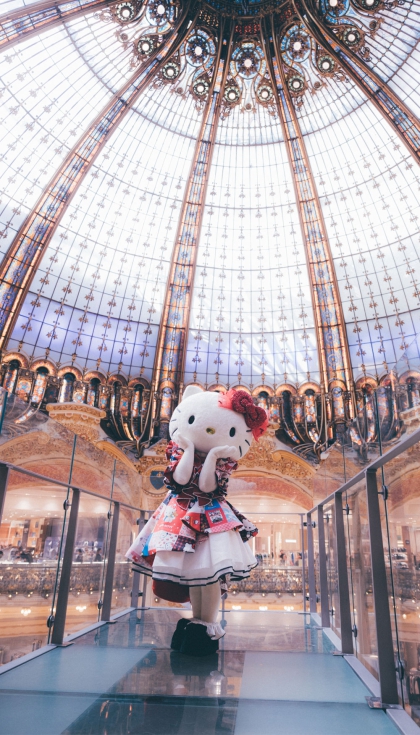 Hello Kitty en las Galeras Lafayette, de Pars