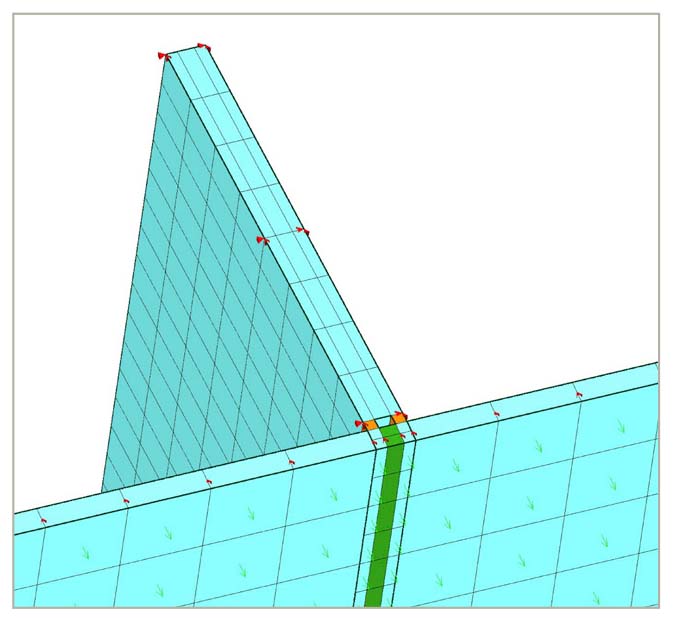 Diagrama 3D del modelado de la unin de los paneles y el montante en MECWAY