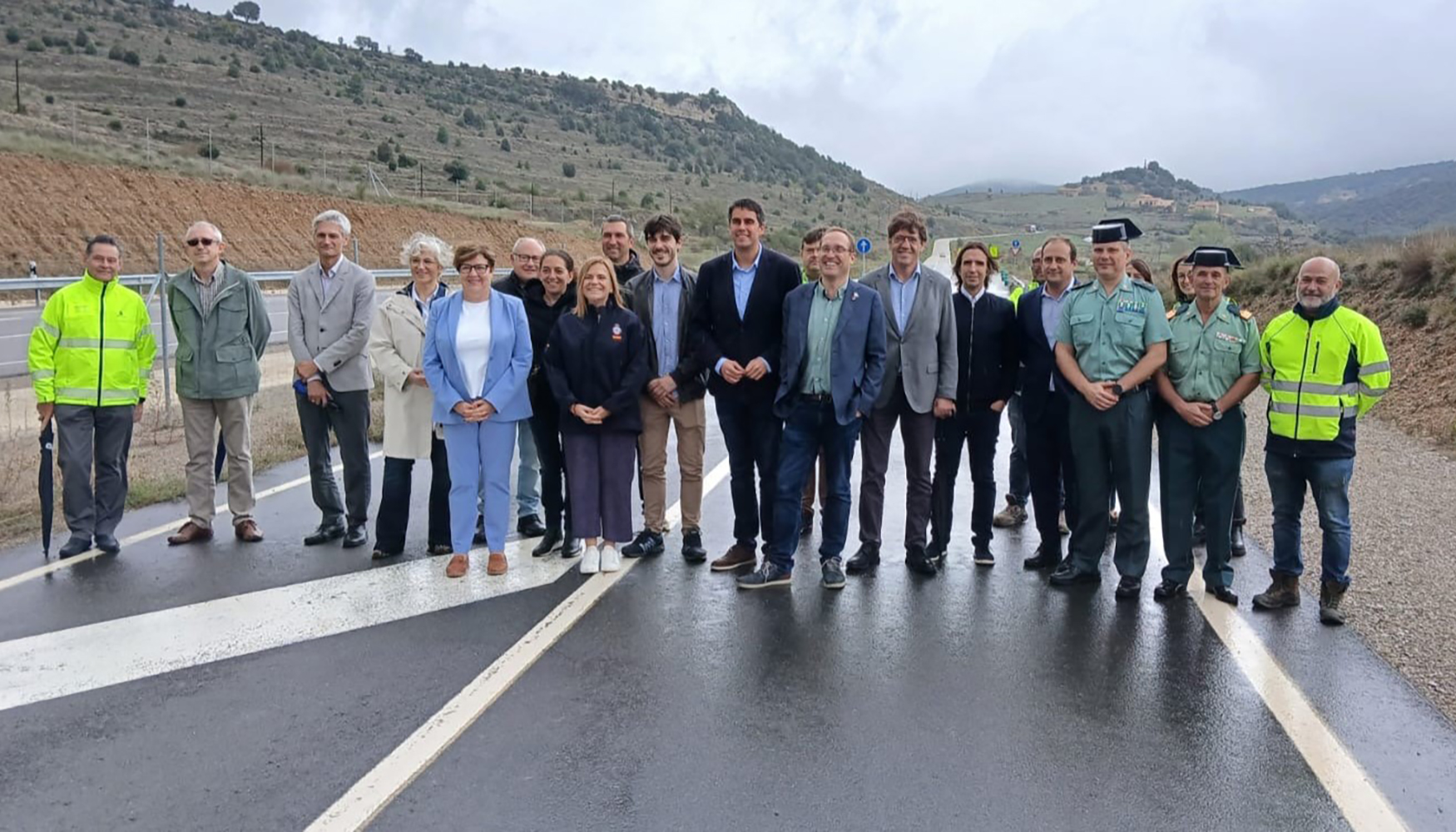 Visita de la delegada del Gobierno en Valencia, Pilar Bernab�, a las obras que ejecuta Lantania en la N-232