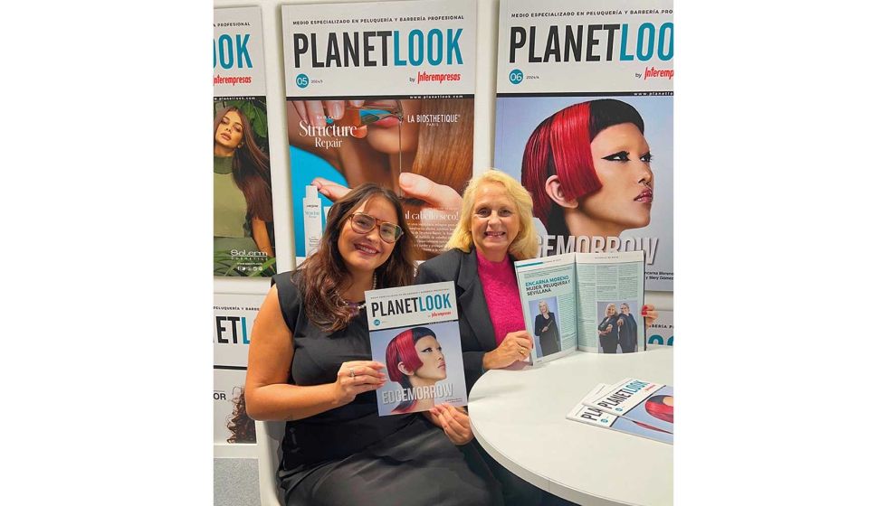 Encarna Moreno y Mery Gmez en el stand de Interempresas Media, revistas PlanetLook y BellezaPro