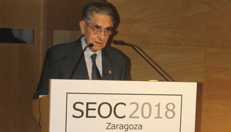 Isidro Sierra, durante un homenaje que recibi en el Congreso de la SEOC de 2018