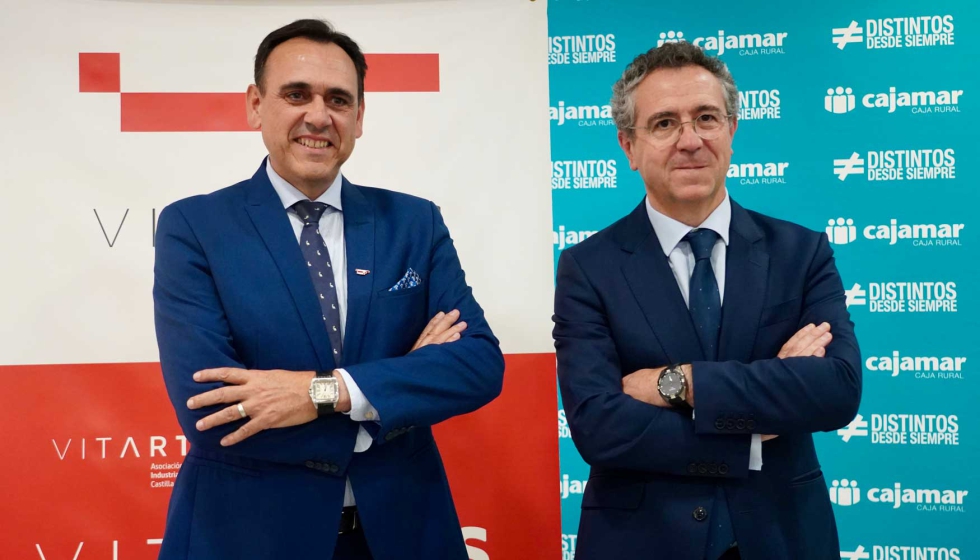 Santiago Miguel, presidente de Vitartis, junto a Eduardo Baamonde, presidente de Cajamar