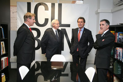 Artur Mas con Miquel Valls, Pere Roca y Juan Ramn Rodrguez