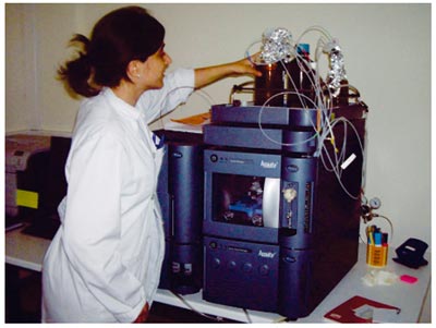 Figura 2: Detall del cromatgraf lquid amb detector de masses (triple cuadrupolo) per a la confirmaci de DO en les mostres...