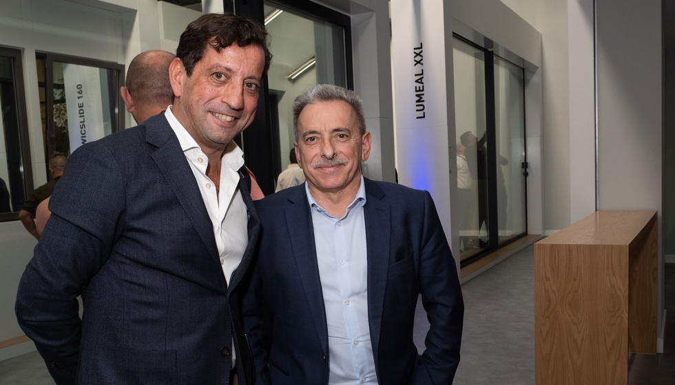 Jos Dias, strategic unit director da Hydro em Portugal e Henri Gomez, SVP da Hydro Building Systems, na apresentao do Showroom da Technal...