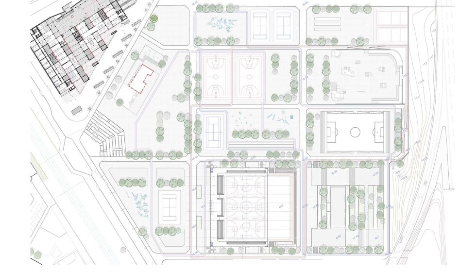 Masterplan del entorno urbanstico donde se sita la Ciutat Esportiva Dani Jarque en Barcelona