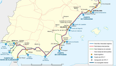 El Corredor del Mediterrneo conectar los principales nodos de la costa espaola hasta la frontera francesa