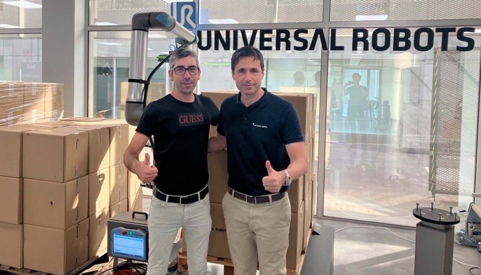 Toni Guasch, fundador de Ibosim Robotics, y David Selva, director de desarrollo de canal de Universal Robots