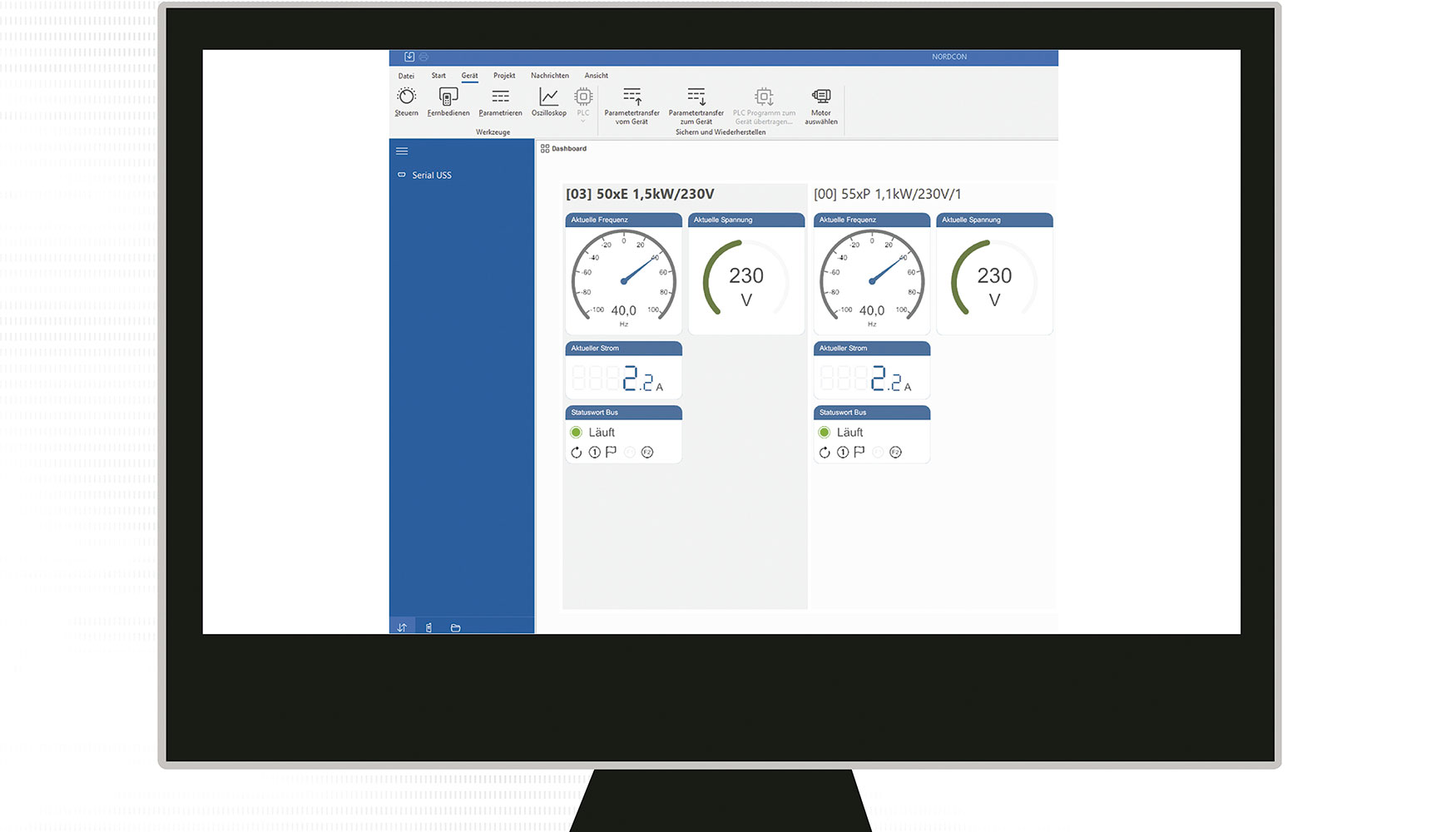 Gracias al panel de control a medida de la Nordcon APP para Windows...