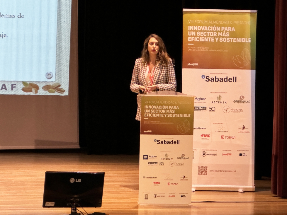 Raquel Martnez Pea durante su intervencin en el VIII Frum Almendro & Pistacho organizado por Grupo Interempresas en Madridejos (Toledo)...