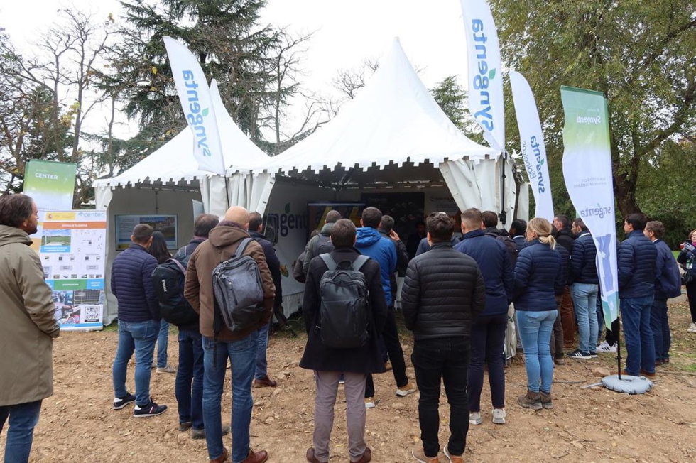 Syngenta explic en la zona de demostraciones las posibilidades que ofrecen sus herramientas de agricultura digital, Interra Scan y Cropwise...