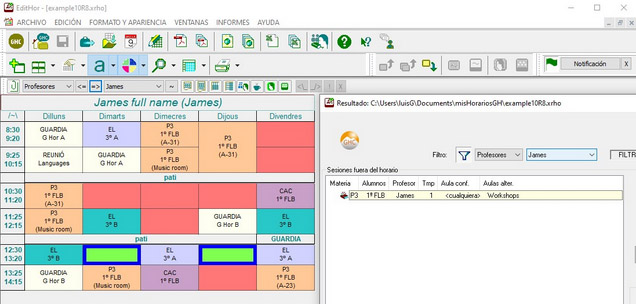 El editor de GHC es una potente herramienta que permite presentar y modificar los horarios