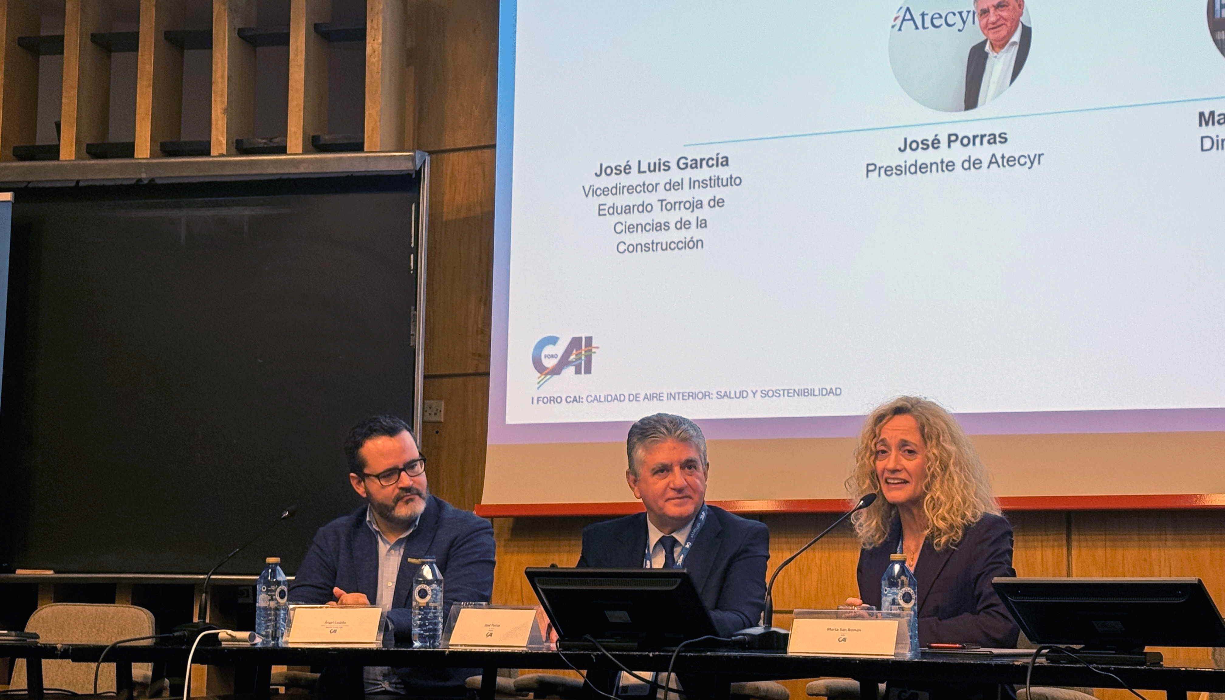 Jos Luis Garca, vicedirector del Instituto de Ciencias de la Construccin Eduardo Torroja (IETCC-CSIC); Jos Porras...