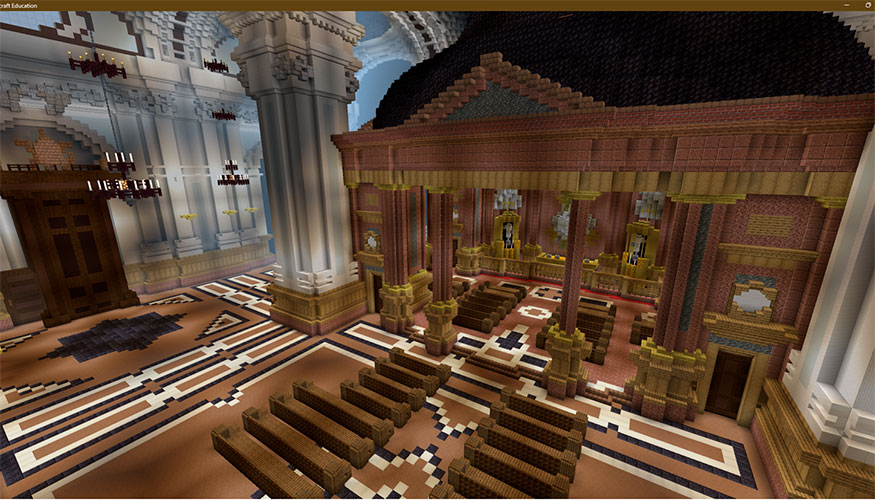 Interior de la Baslica del Pilar en Minecraft