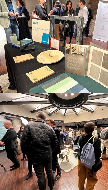 Durante la jornada, tambin se dispuso de un espacio expositivo con soluciones y materiales sostenibles y eficientes