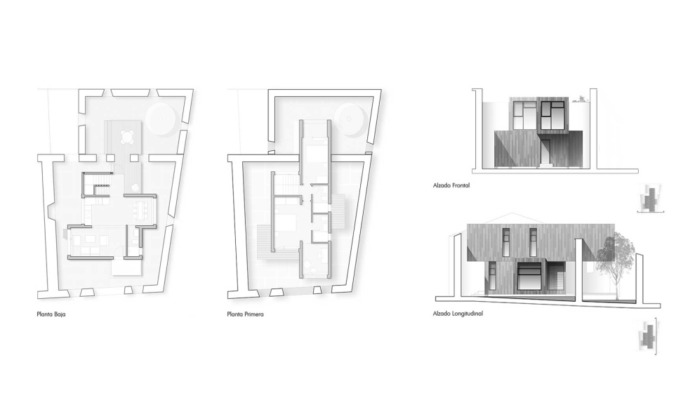 Plano de disposicin de los mdulos convertidos en vivienda y su disposicin en el espacio interior