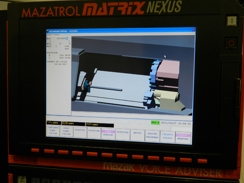 El software empleado por Mazak permite la visin de las piezas y del propio torno en tres dimensiones