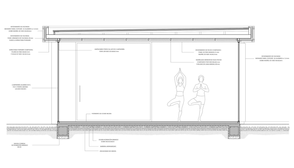 Detalle de la solucin constructiva de los ventanales del Gimnasio Municipal de Corral de Calatrava. Imagen: Luis Carlos Pea Juan...