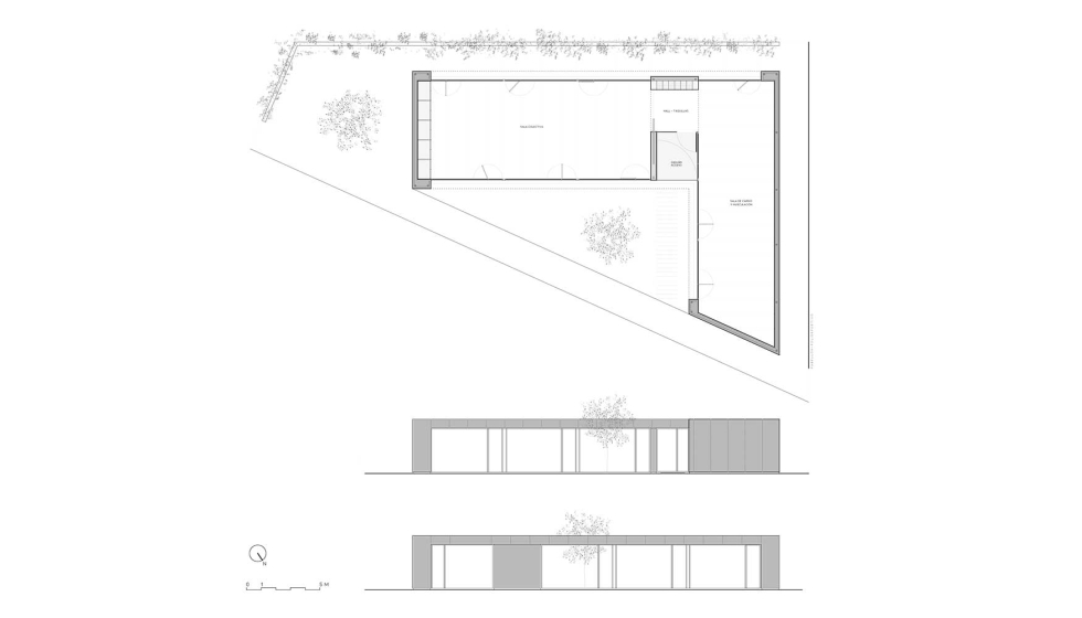 Plantas y alzados del edificio. Imagen: Luis Carlos Pea Juan