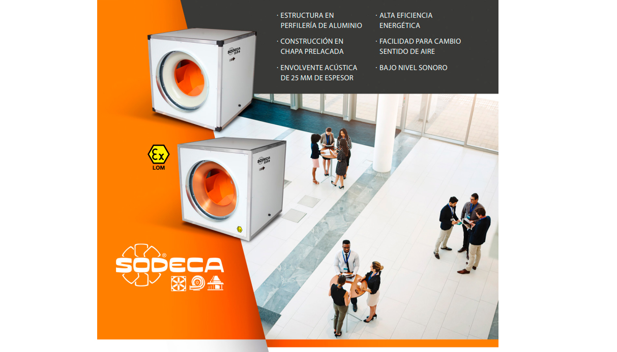 La construcci�n de los equipos de Sodeca para Atex se basa en un ventilador antichispas accionado por un motor el�ctrico...